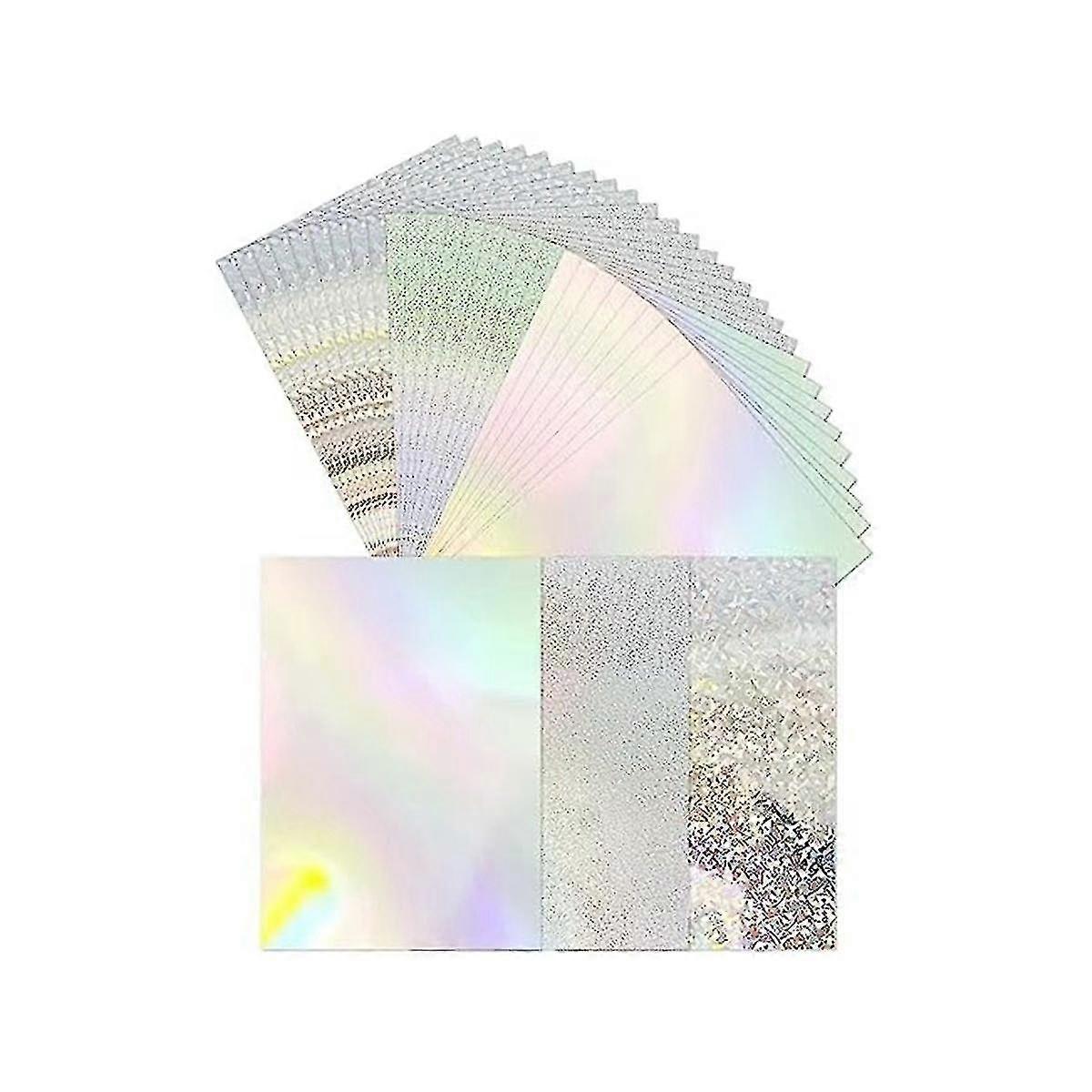 30-pack Metallic Holographic Cardstock Shiny Fluorescent A4 Thick Cardstock Mirror Paper For Card M