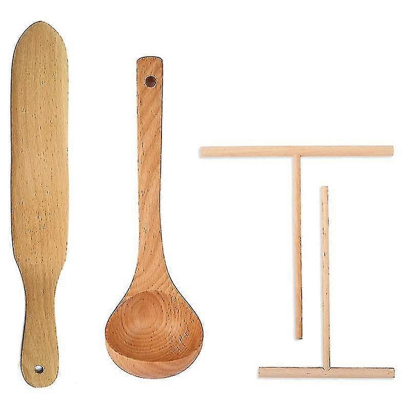 Krep Serpme Spatula Ve Kepçe Kiti, Yapışmaz Disk Pan Krep için