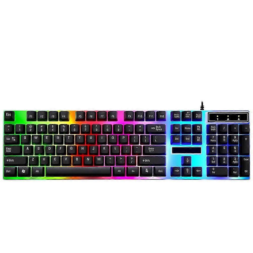 G21 Waterproof Rainbow Keyboard With Rainbow Backlight Usb Wired Game Keyboard
