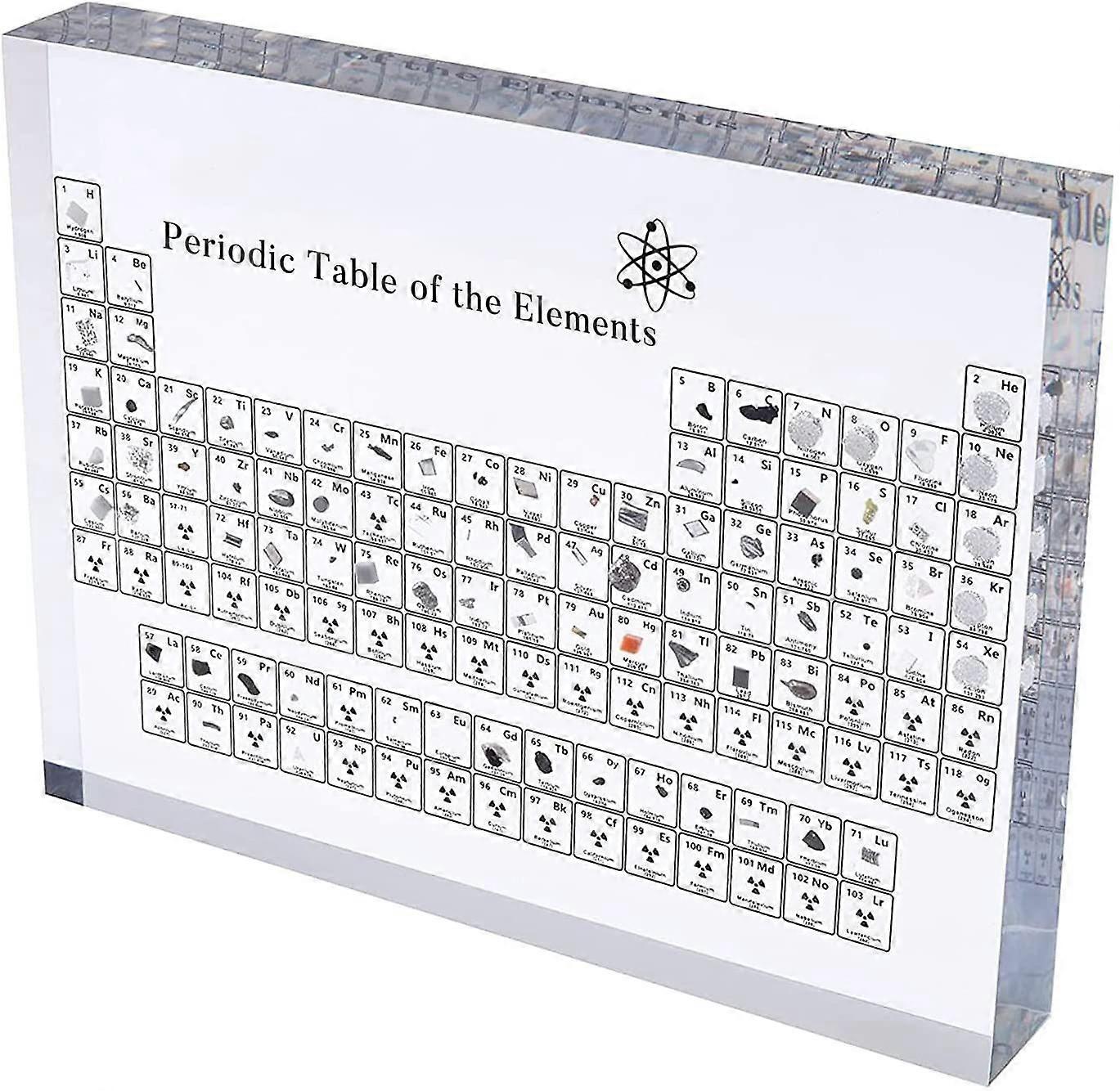Acrylic Periodic Table With Real Elements, Chemical Elements Display, Periodic Table Of Elements
