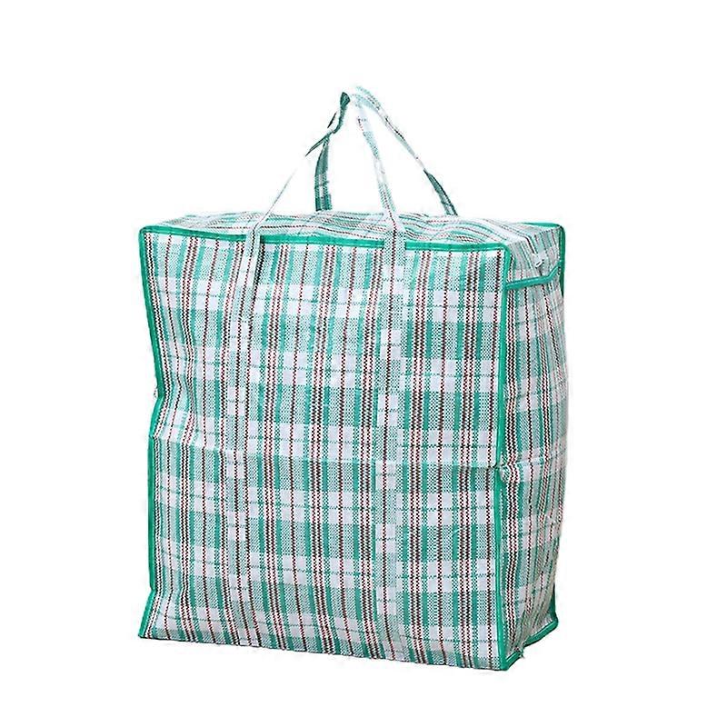 Plaid Pattern Quilt Storage Bag Dirt-proof Plastic Saving Space Blanket Storage Bag for Dorm