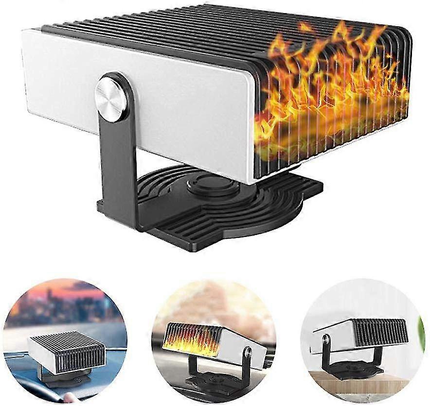 Portable Car Heater Defroster, 2 In 1 12v/24v 150w Windshield Defogger Heater & Cooling Fan, Plug Into Cigarette Lighter/fast Heating Demister/ 180-dg