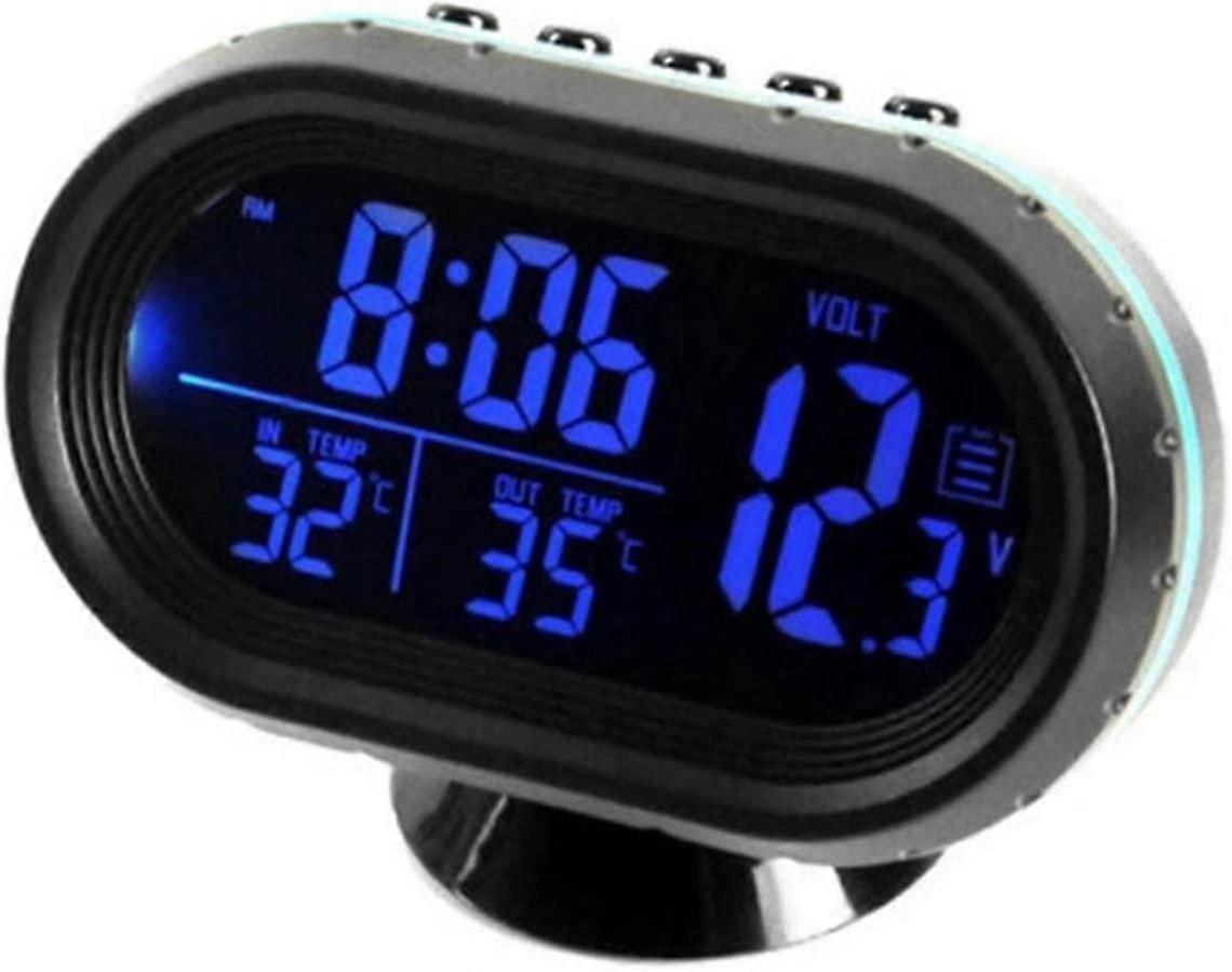 Car Thermometer Digital Electronic Clock Car Vehicles Dual Temperature Voltmeter Gauge