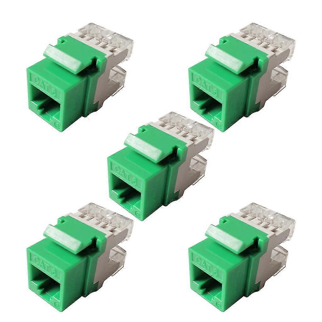 5pcs Rj45 Cat6 Keystone Jack Insert, Punch Down Keystone Jack Adapter, White