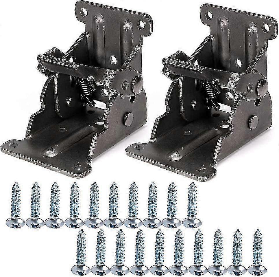 2 Pcs 90 Self-locking Folding Hinge, Foldable Bracket, Locking Extension Table Steel Sheet Foldable Shelf Bracket For Work Table