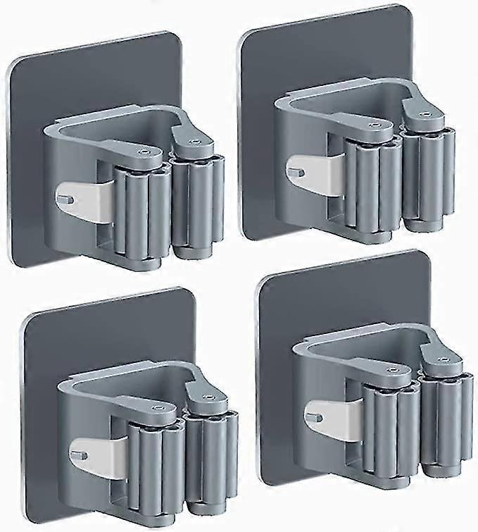 4'lü Paket Duvara Monte Süpürge Tutucu ve Süpürge Tutucu, Kendinden yapışkanlı Duvara Monte Süpürge Tutucu, Asılı Süpürge Tutucu, Hayır