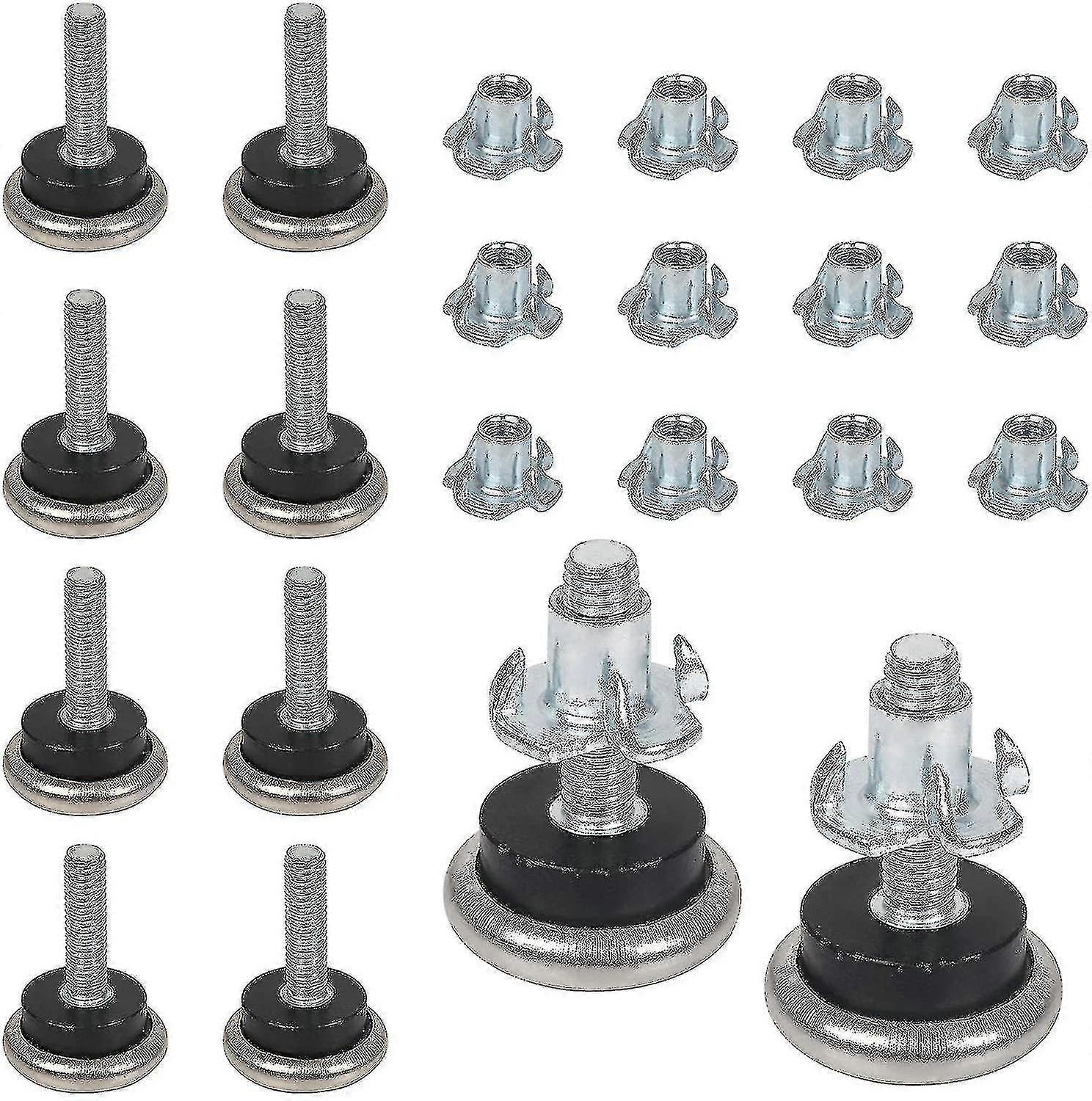 12 st M8 skruvar justerbara möbelskruvar drivmutter klädselbeslag