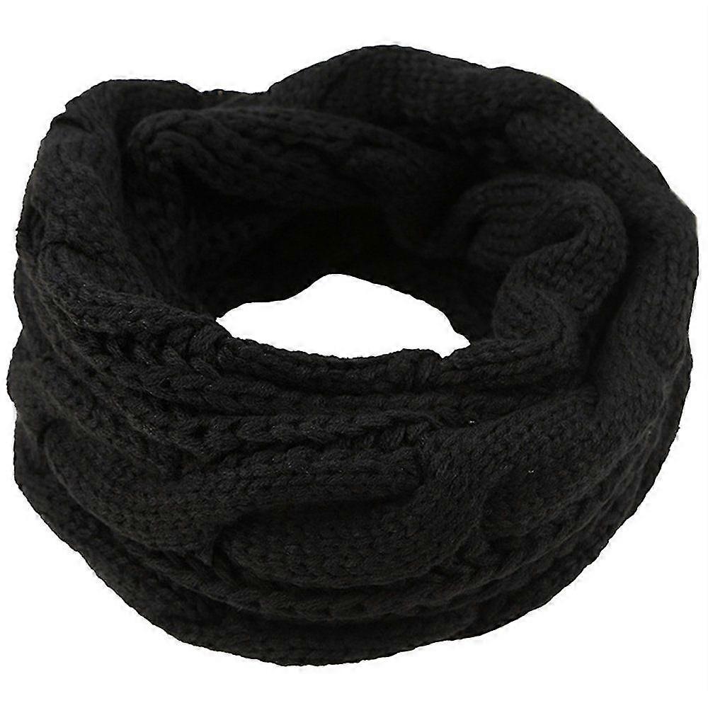 Women's Loop Scarf, Knitted Scarf, Tube Scarf, Single-colored Winter Scarf