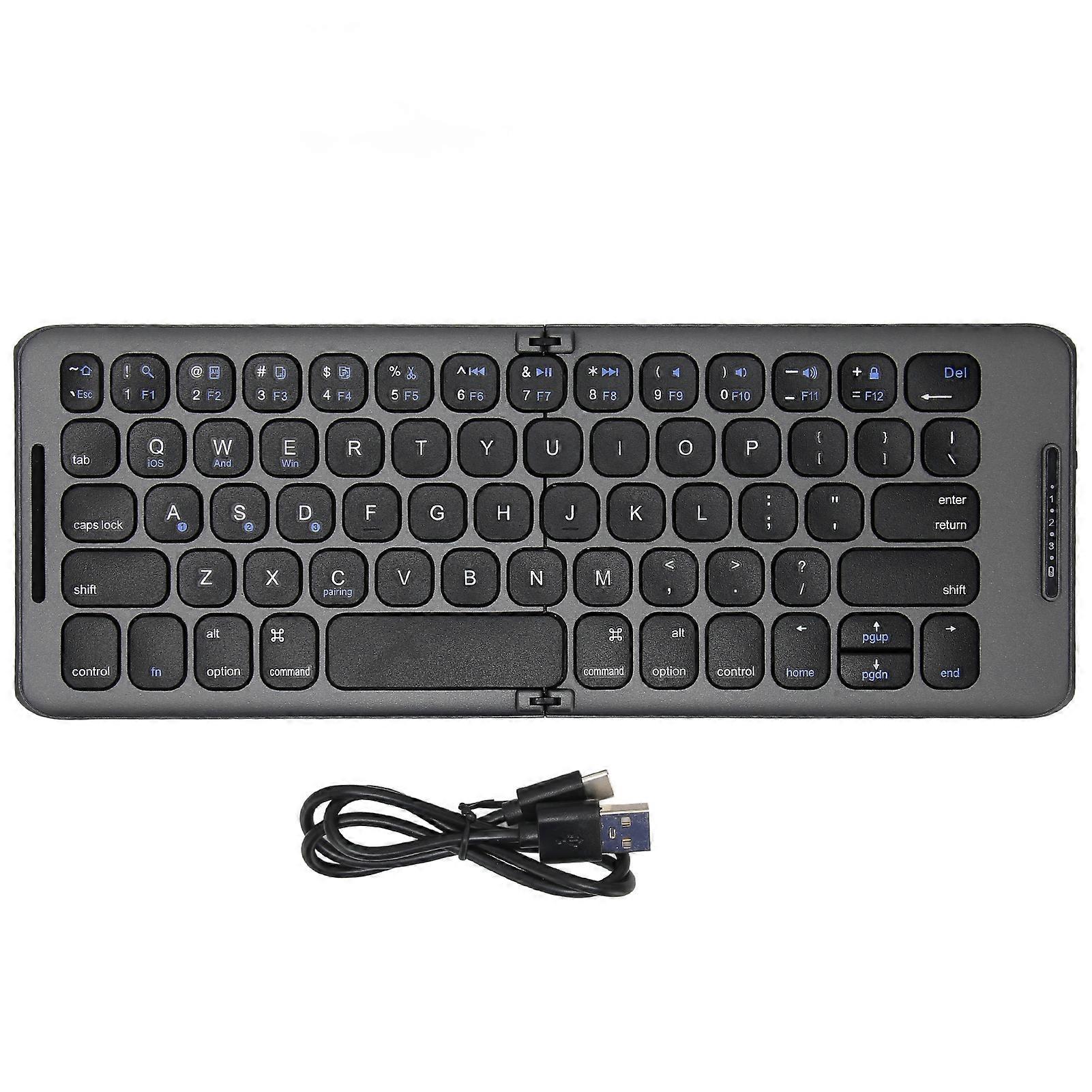Foldable Bluetooth Keyboard Multi Device Support 65 Keys Type C Interface Wireless Pocket Bluetooth Keyboard for PC Tablets