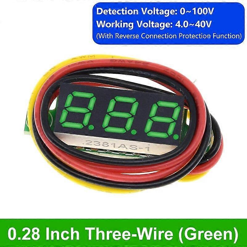 0.28 inch DC 0-100V 3-Wire Mini Gauge voltage meter Voltmeter LED Display Digital Panel Voltmeter Meter Detector Monitor Tools