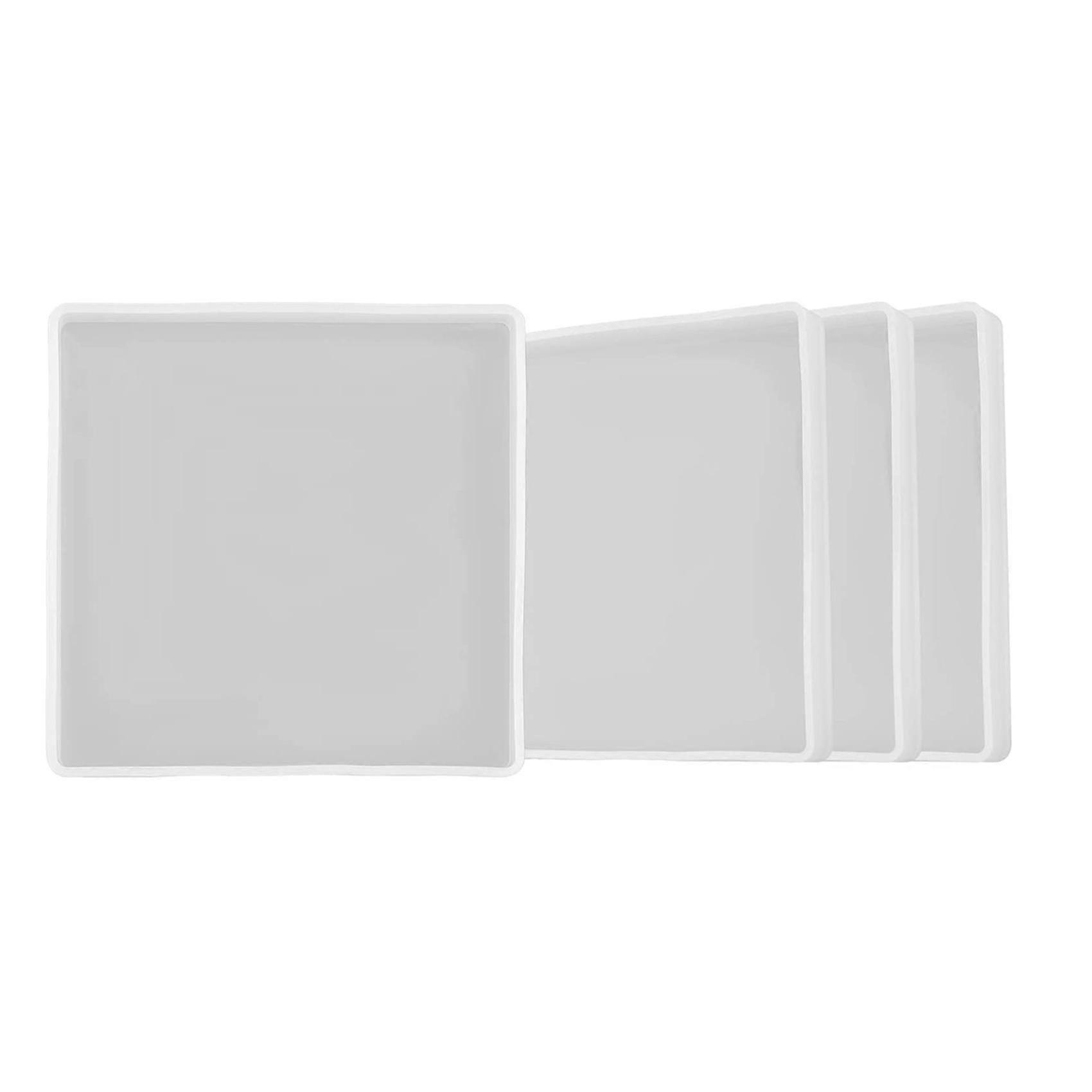4PCS Square Resin Coaster Mold for Resin Casting,Epoxy Molds for Casting with Resin,Concrete,Cement