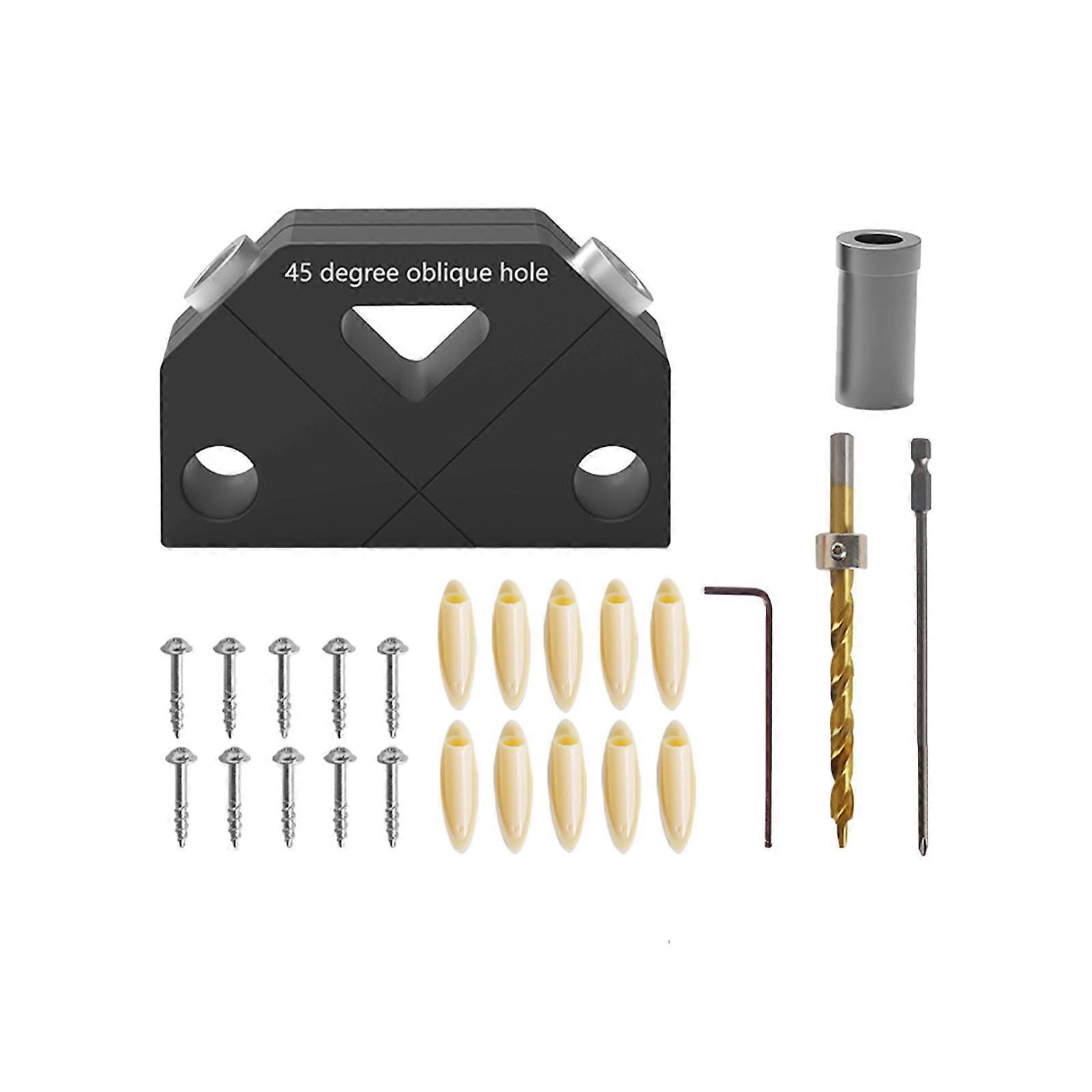 Woodworking Drill Guide Jig Hole Screw Jig Locator Drill Kit Multifunction Portable CNC Aluminum Alloy Woodworking Tool