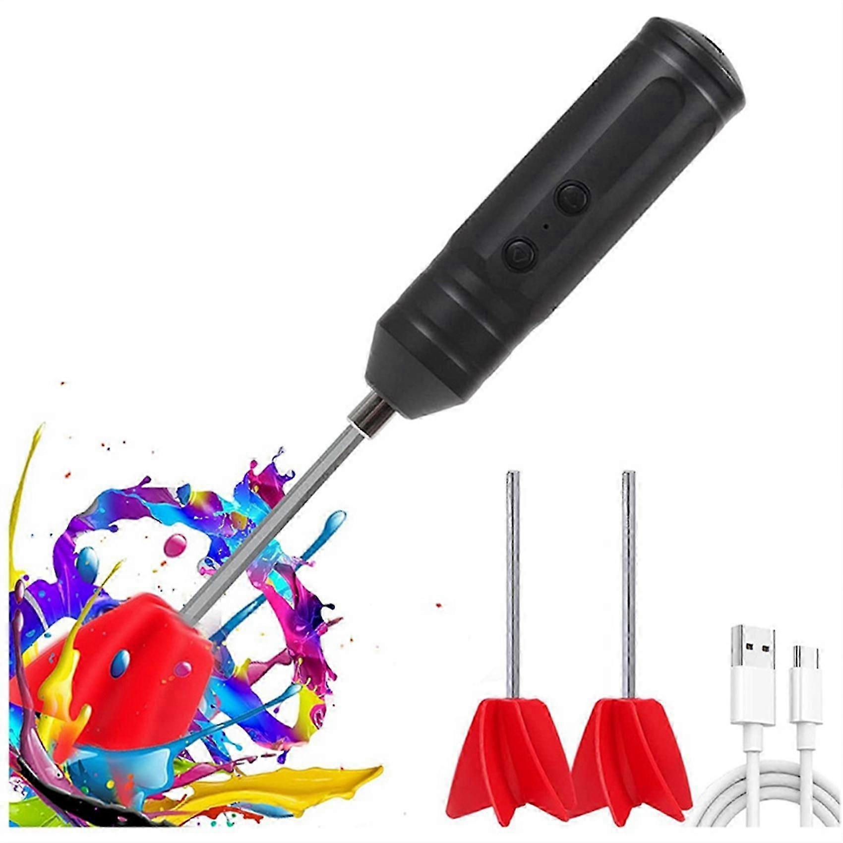 Epoxy Resin Mixer with 2Pcs Paddles, Handheld Electric Epoxy Mixer for Viscous Liquids with 2 Helix