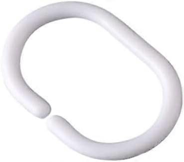 24pcs/Set White  Plastic Shape Drape Shower Ring Loop Bendable  Curtain Hooks