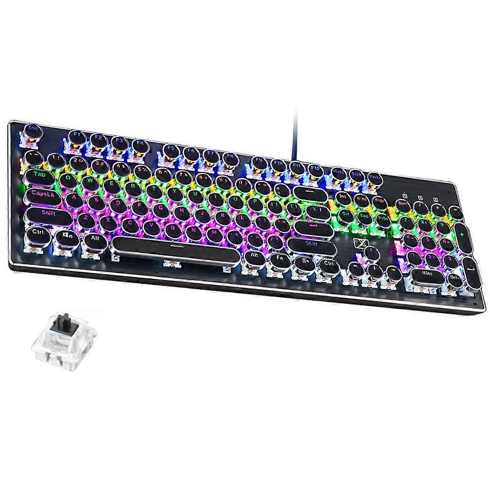 Ergonomic Design Electroplated Punk Mechanical Keyboard,Backlit 104 Keys