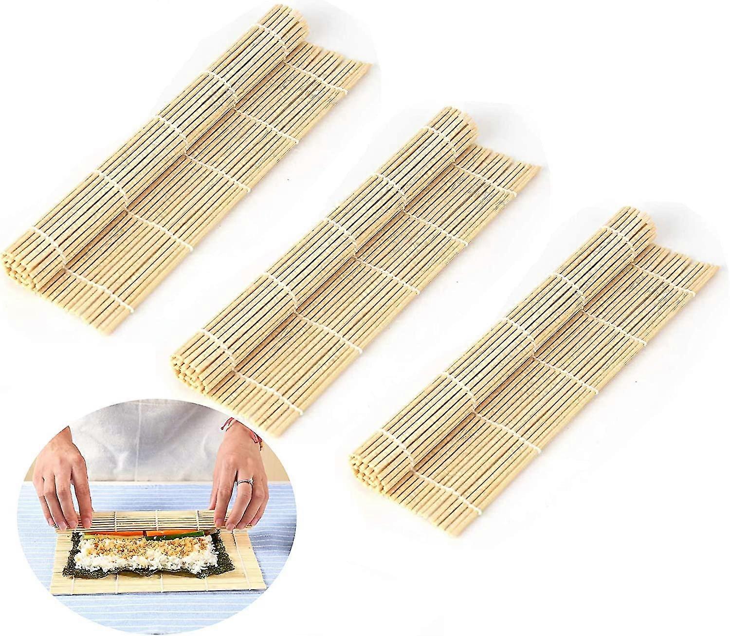 Premium Sushi Mat,3pcs Acsergery Gift, feito de bambu premium com nice