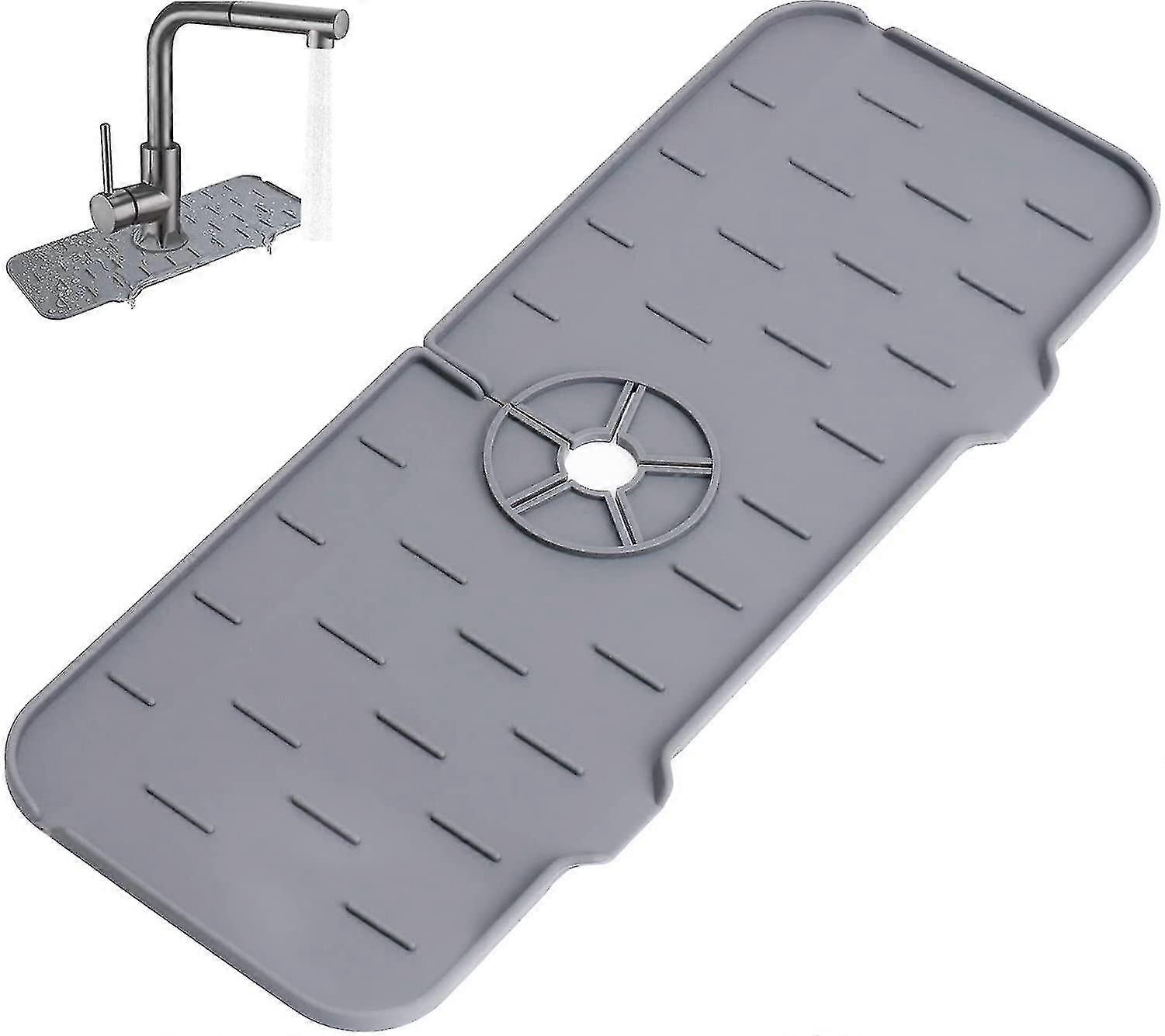 Silikone vandhane håndtag drypfangerbakke, køkkenskærm til vandhane, silikone vask vandhane mat til køkken badeværelse