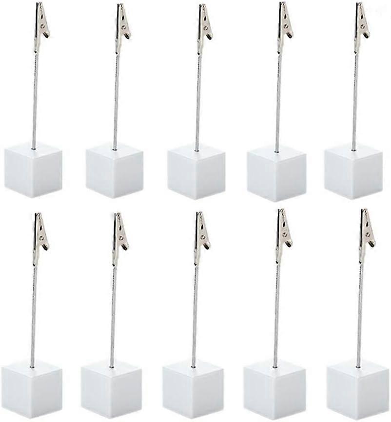 10pcs Table Number Holder Name Place Card Holder Memo Clip Holder Stand Note Holder Pictures Card Paper Menu Clip (Black)