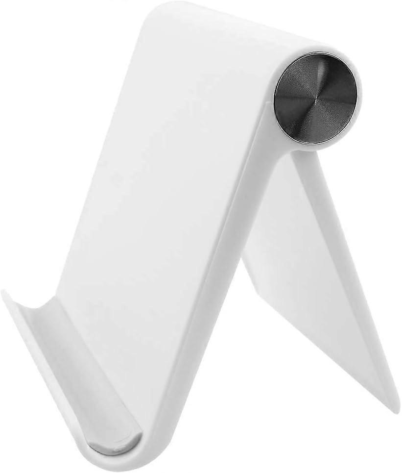 Mobile Phone Holder, Desktop Mobile Stand and Tablet Stand Holder with Adjustable Angle (White)