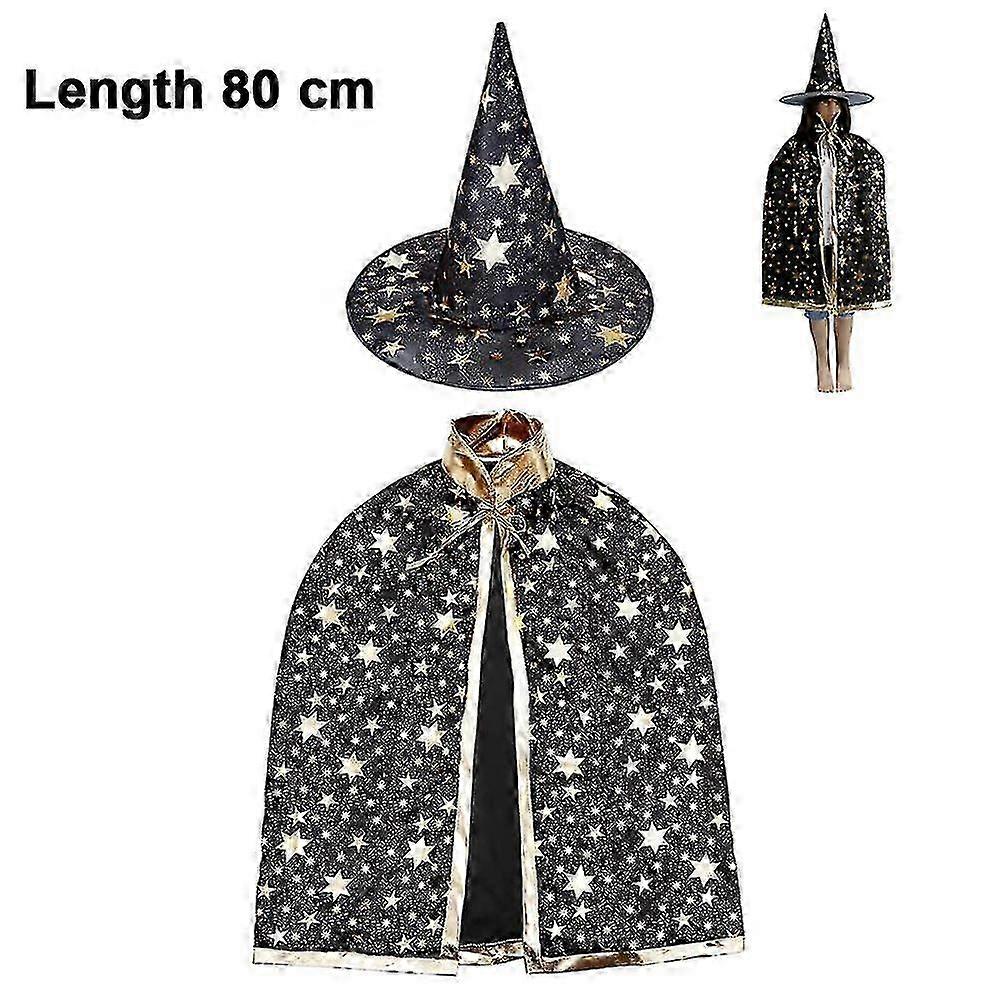 Costume Wizard Cloak With Hat With Stay Pattern 's Role Play -c