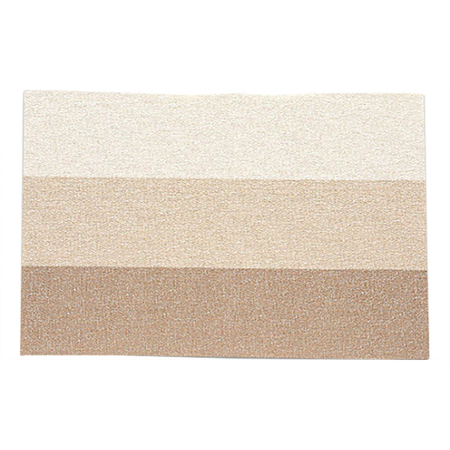 Haven PVC Striped AntiSlip HeatResistant DiningTablePlacemat,HorizontalBar,Beige