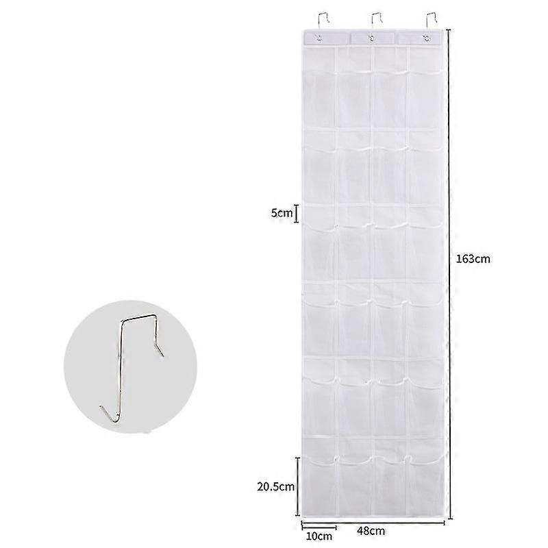 24 Pockets Shoe Rack Hanging Over The Door Shoe Rack Space Saving Shoe Cabinet With 3 Hooks White