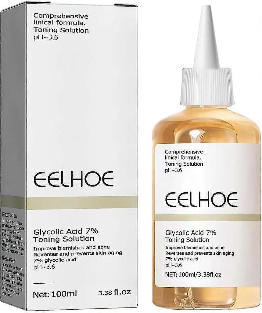 EELHOE Glycolic Acid 7% Toning Resurfacing Solution, Glycolic Sour 7% Toner Solution Toning Solution ph3.6 (100ml/3.38fl.oz)