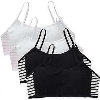 Lot De 3 Brassières Filles 8-14 Ans - Coton Doux - Bretelles Réglables - Pour Sport, école, Quotidien - Noir - 4