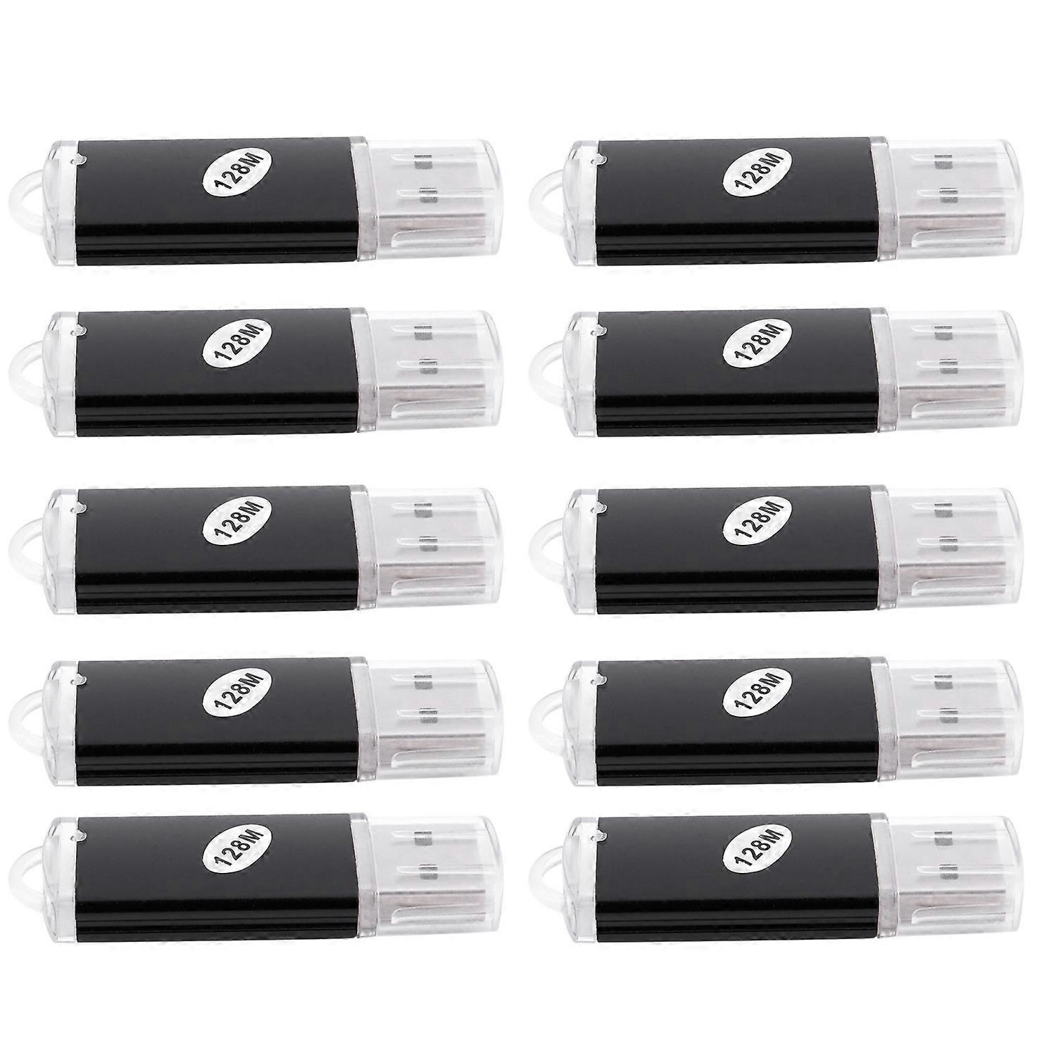 10 x USB Memory 2.0 Memory Stick Flash Drive 128MB Gift Black