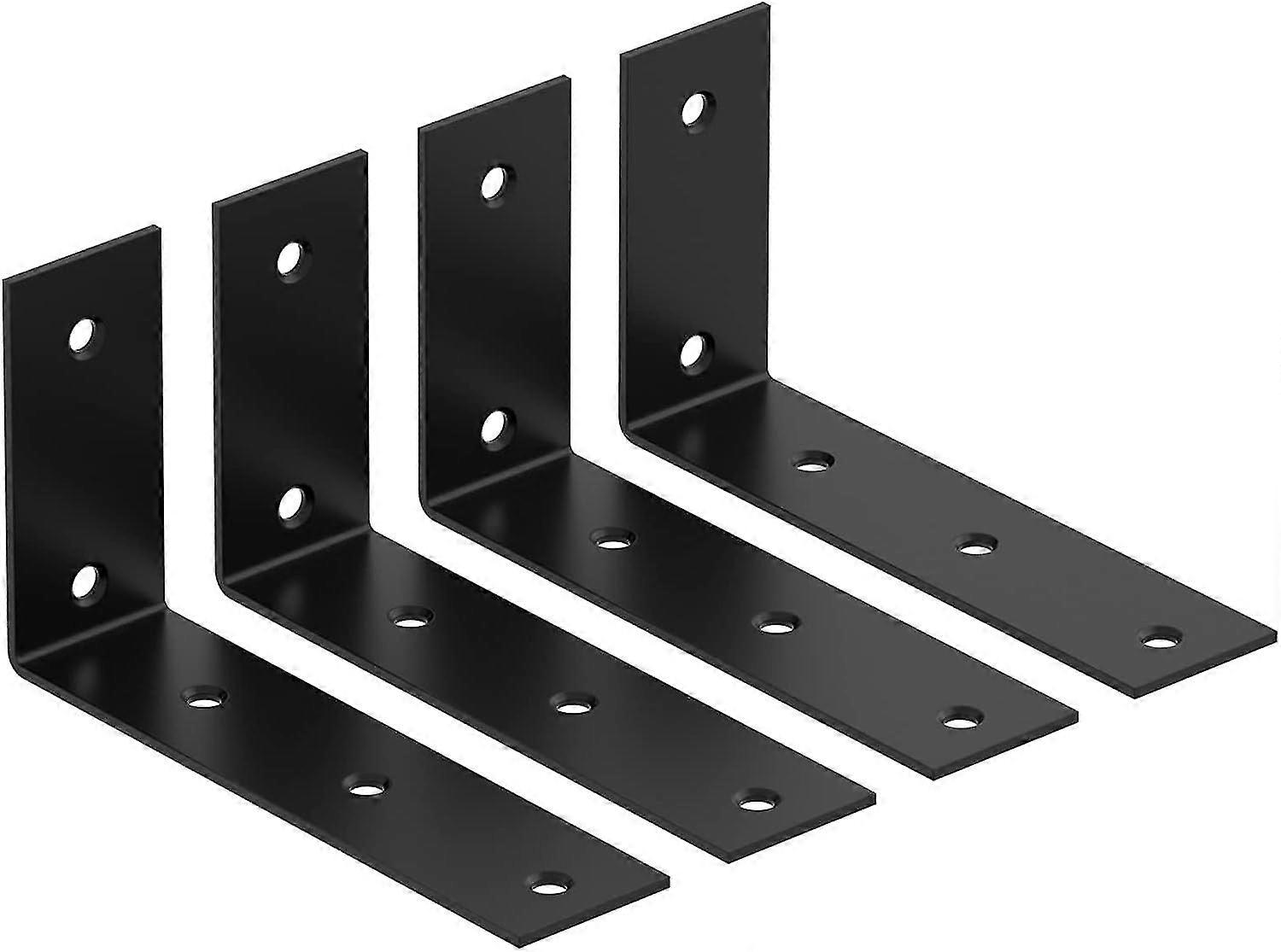 L Bracket, 5" X 3" Max Load: 35lb/15kg Heavy Duty Stainless Steel Solid Shelf Support Corner Brace Joint Right Angle Bracket, Pack Of 4