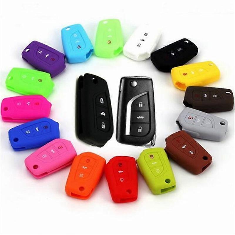 Car Styling Key Case Cover Skin Holder Protector For Toyota Corolla Auris Avensis Verso Yaris Aygo 2015 2016 Camry RAV4