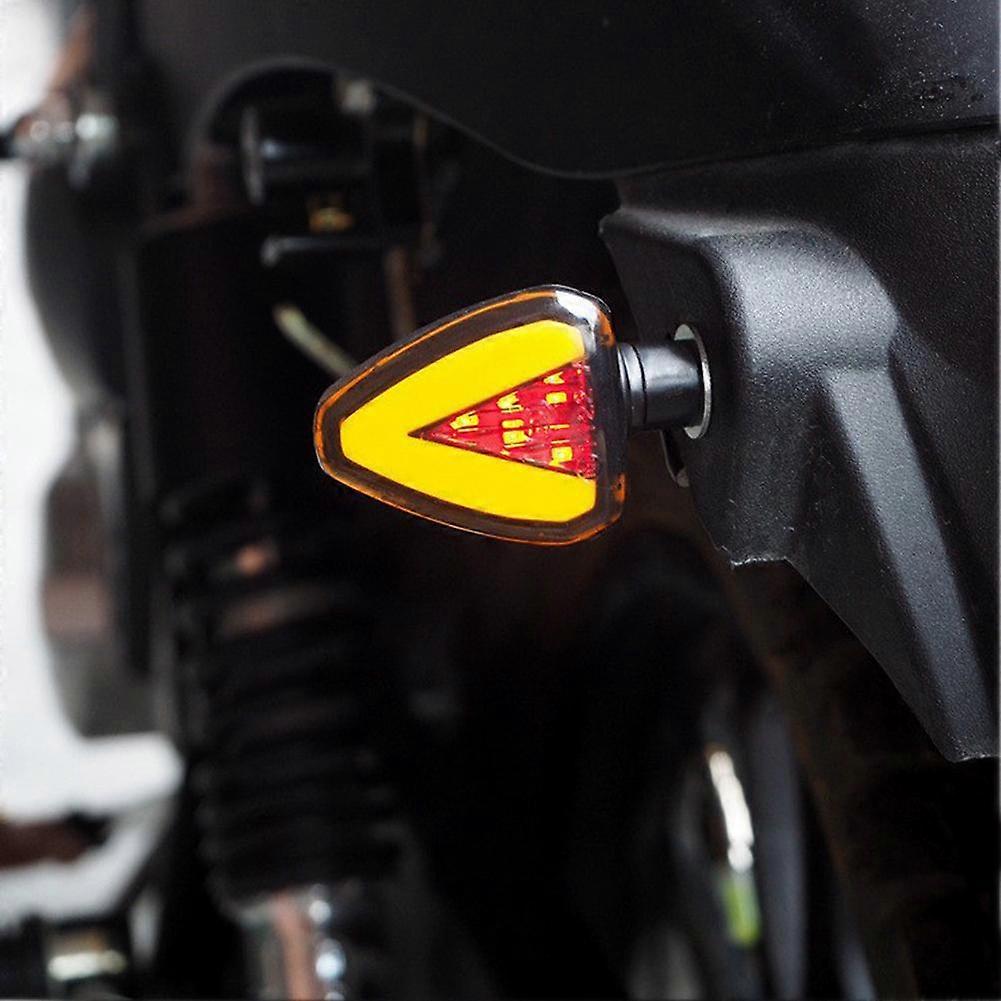 Directional Motorcycle LED Stereo Triangle Turn Signal Electric vehicle Motorcycle Modification Signal Light with Brake Light