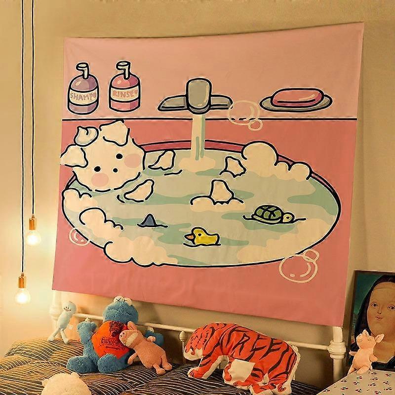 Casa Ristrutturazione Arazzo Ins Cartoon Carino Foto Comodino Appeso Panno Sfondo Panno Dormitorio Camera da letto Decorazione Panno