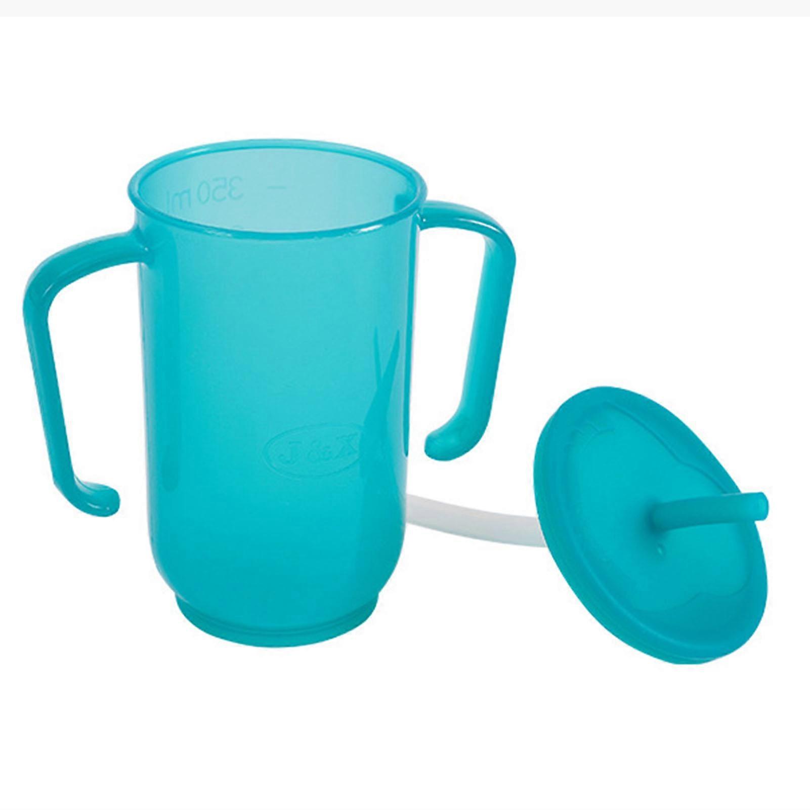 Spill Proof Adult Sippy Cup with Straw for Elderly and Disabled - 2 Handle Removable Lid