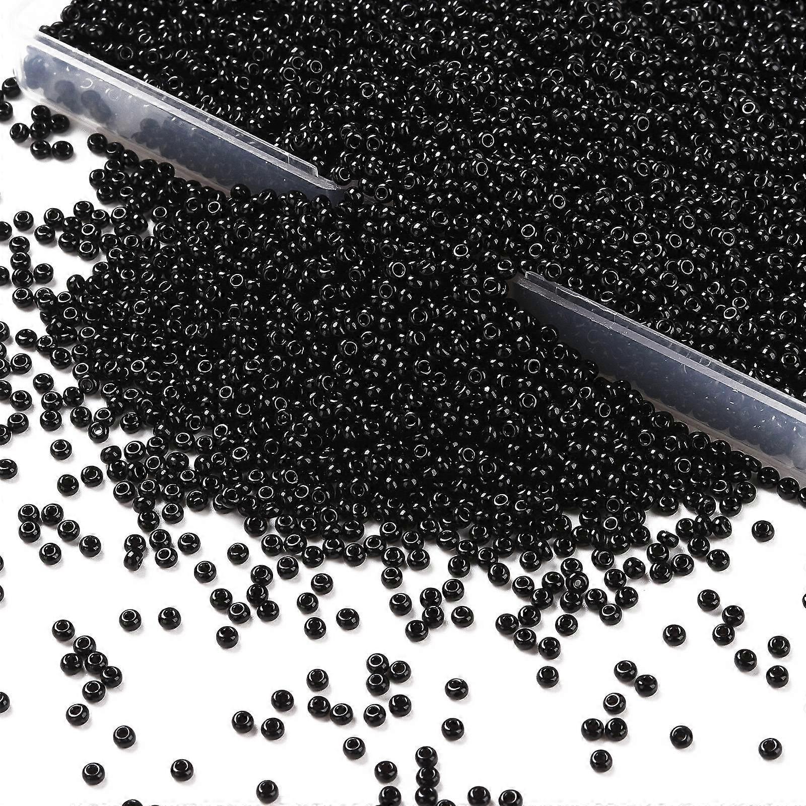 6000 Pcs 11/0 2mm Glass Black Seed Beads