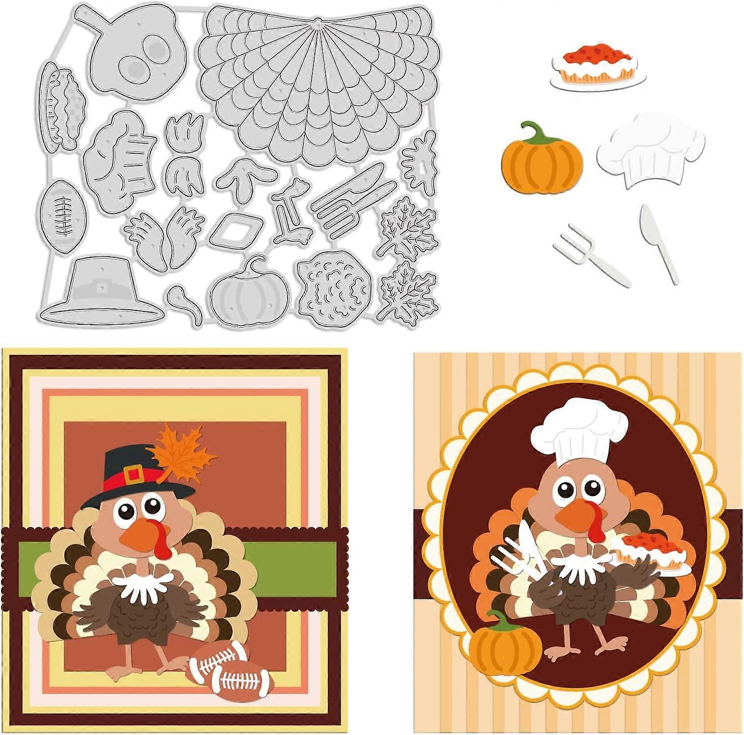 turkey die cuts autumn pumpkin hat embossing template mould animal