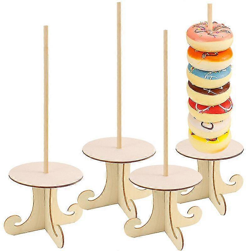 4Pcs Wooden Donut Stand Dessert Table Donut Display Stand XiXi