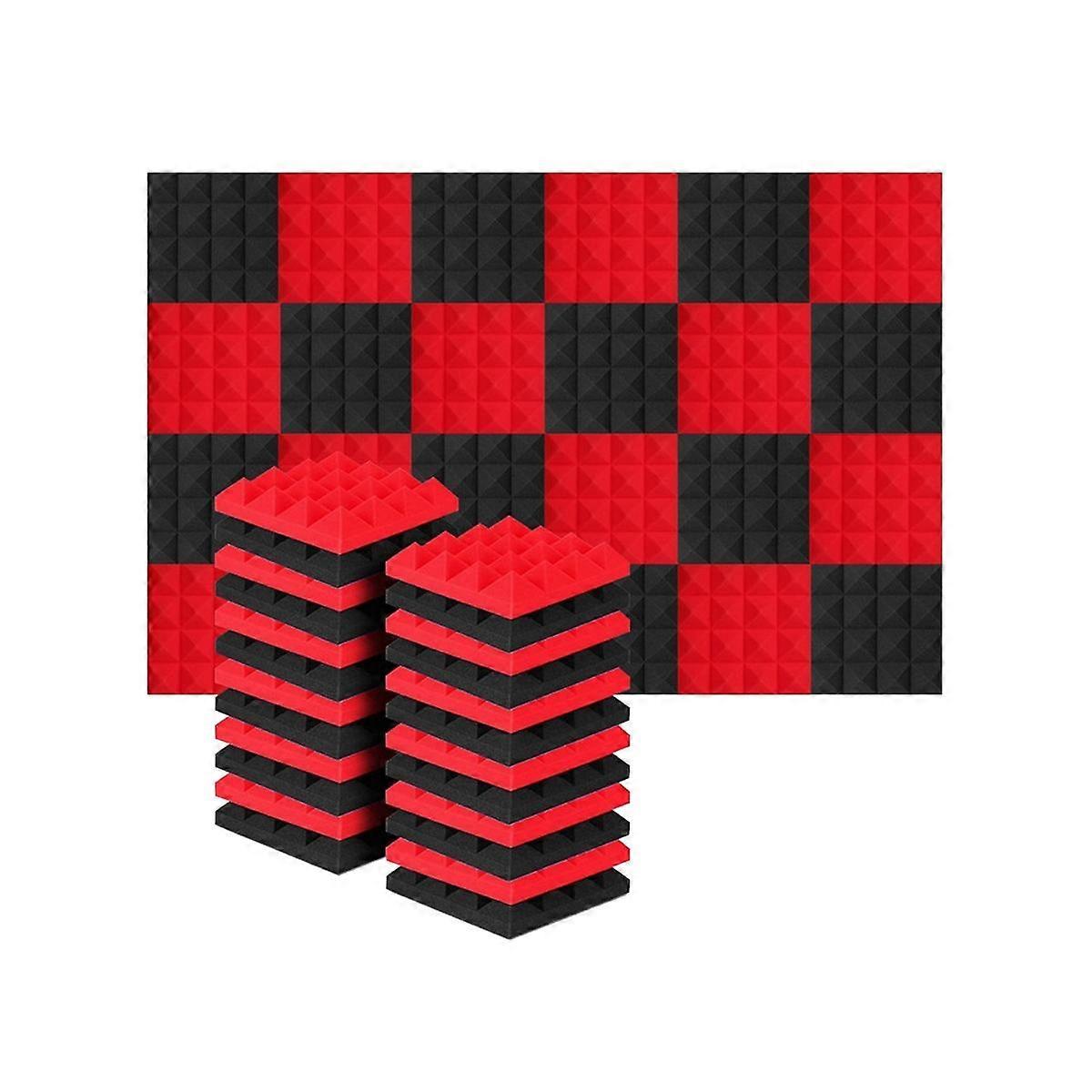 24Pcs 25X25X5Cm Studio acustice izolate fonic spumă piramidă izolare fonică tratament de absorbție a sunetului