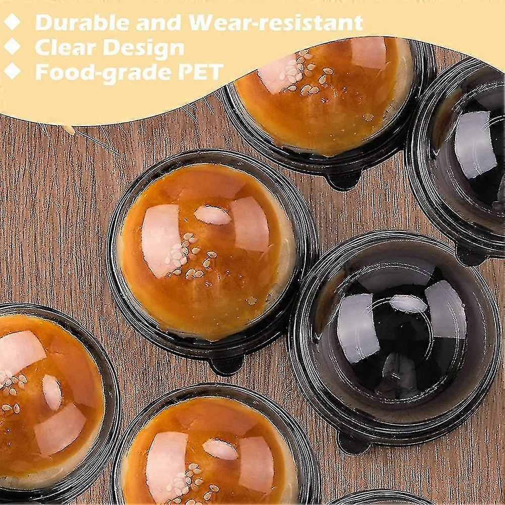 50 Pack Mini Clear Plastic Cake Box With Dome Lids For Muffin Pastry