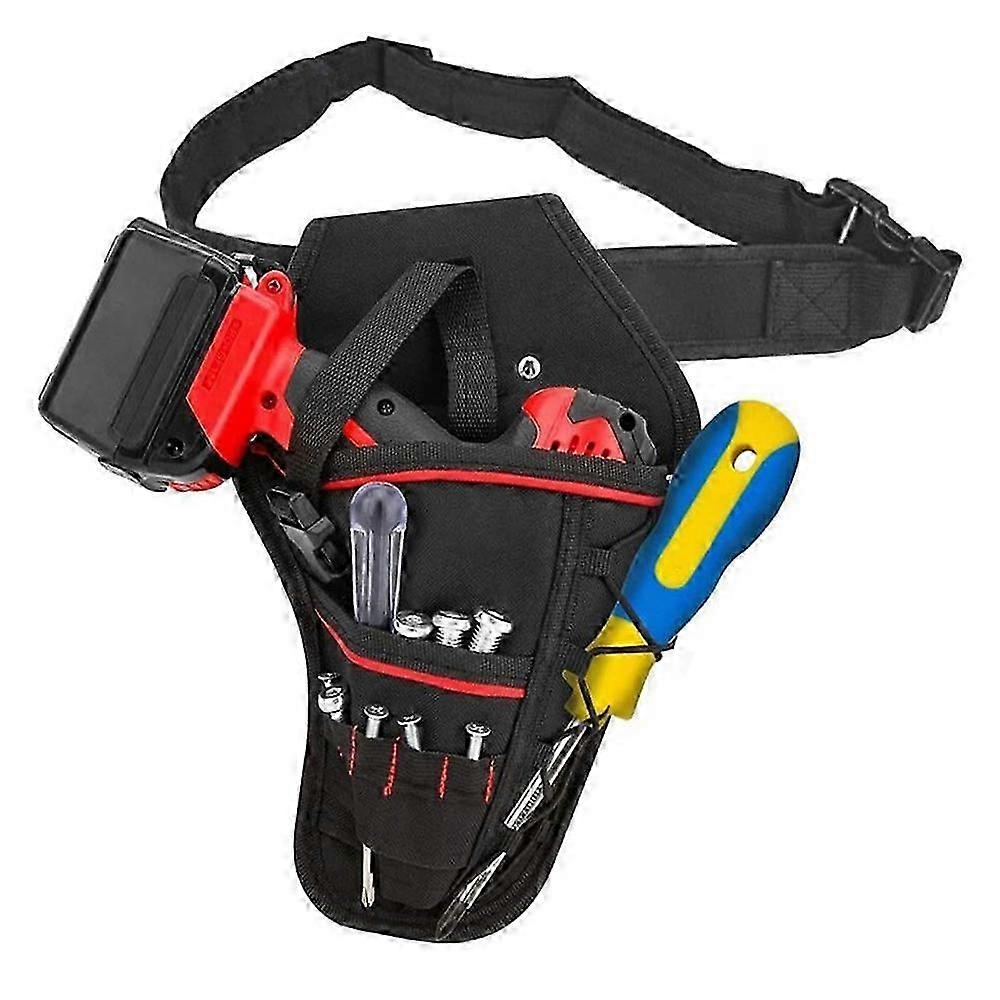 Drill Holster with Buckle Security StrapMultifunctional Electric Drill Bag Wrench BagCanvas Tool Pouch Tool Organizer Bag