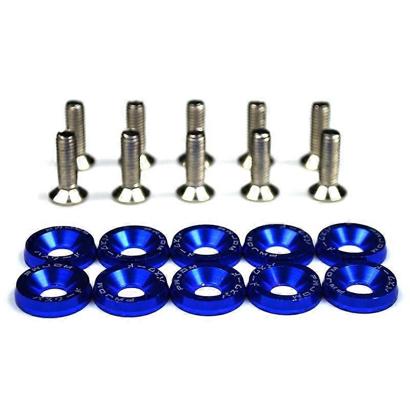 10pcs M6 Car Modified Hex Fasteners Fender Washer Bumper Engine Concave Screws Fender Washer License Plate Bolts
