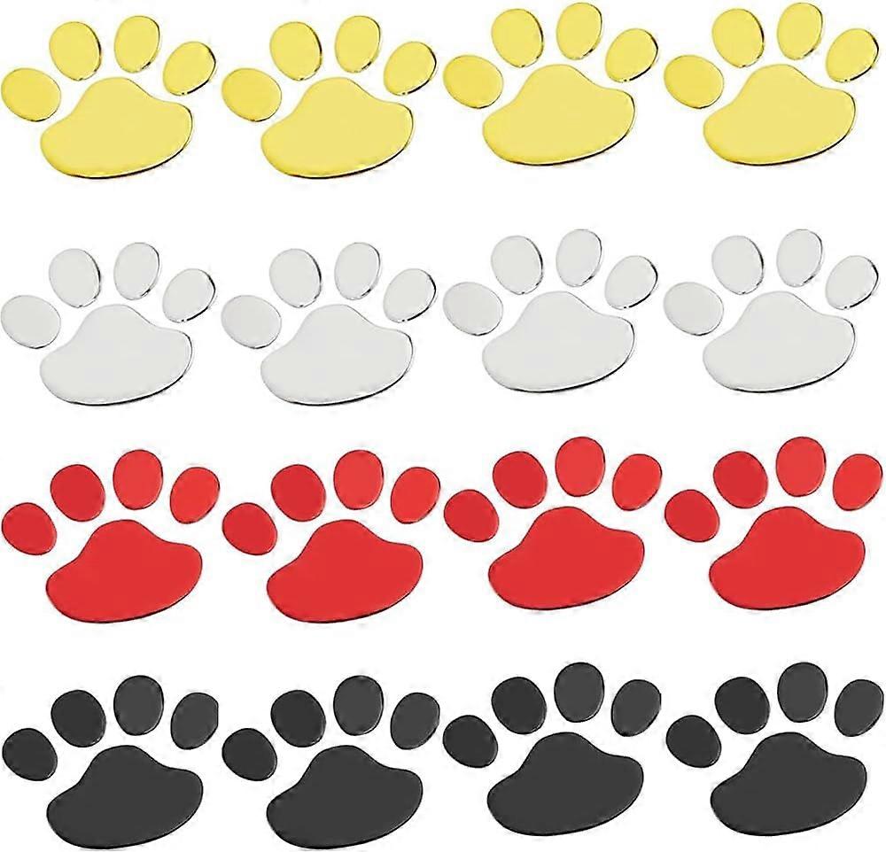 8 Sheets 4 Colors 3D Dog Paw Footprint Sticker Paw Print Car Sticker PVC Self Adhesive Car Decal Waterproof Footprint Car Emblem Mixed Color Bumper St