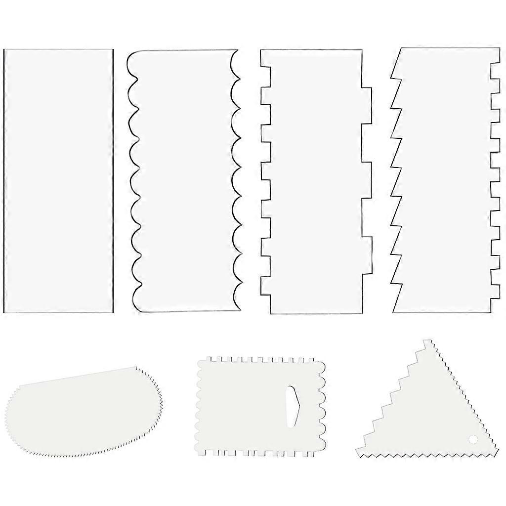 7 Pcs Cake Scraper Cake Smoother Dough Scraper Set for Bread Dough Cake Fondant