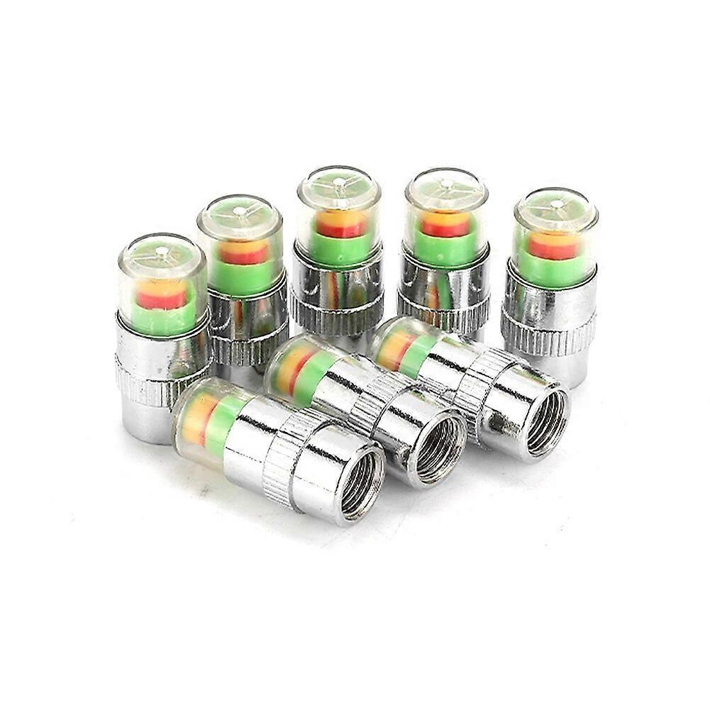 8 Pcs New Car Tire Pressure Monitor Valve Cap Sensor Indicator 3 Color Eye Tire Pressure Indicator Valve Car Part