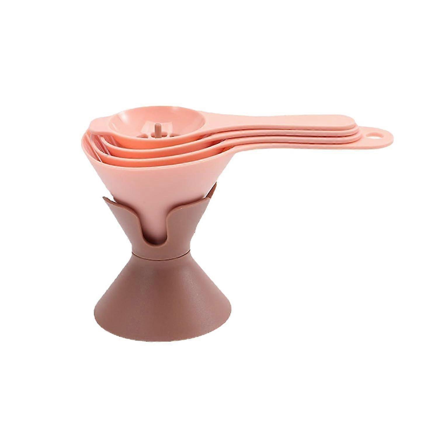 6Pcs Multifunctional Kitchen Funnels - Small Solid Assorted Size Stackable Funnel Set for Food, Liquid, Spice, and Oil