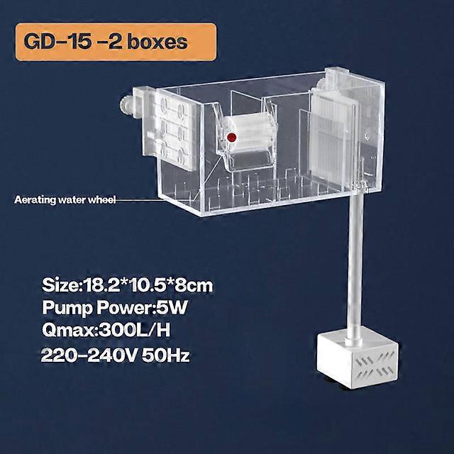 Fish Bubbles Wall-Mounted Waterfall Filter,Multi-Layer Filter for Small Fish Tank Circulating O generationIn-