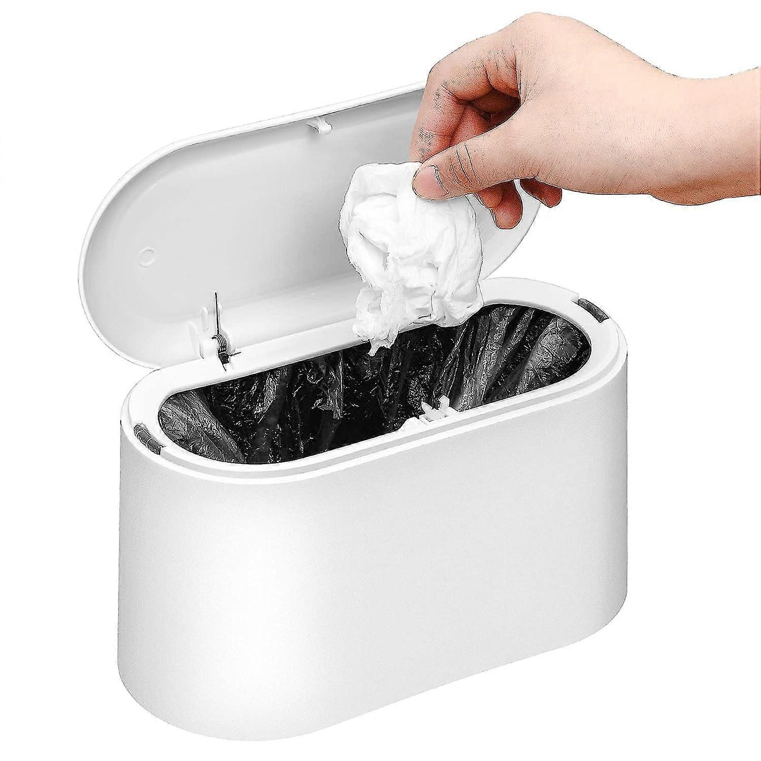 Mini Desktop Wastebasket, Small Office Countertop Trash Can, Tiny Plastic Garbage Bin