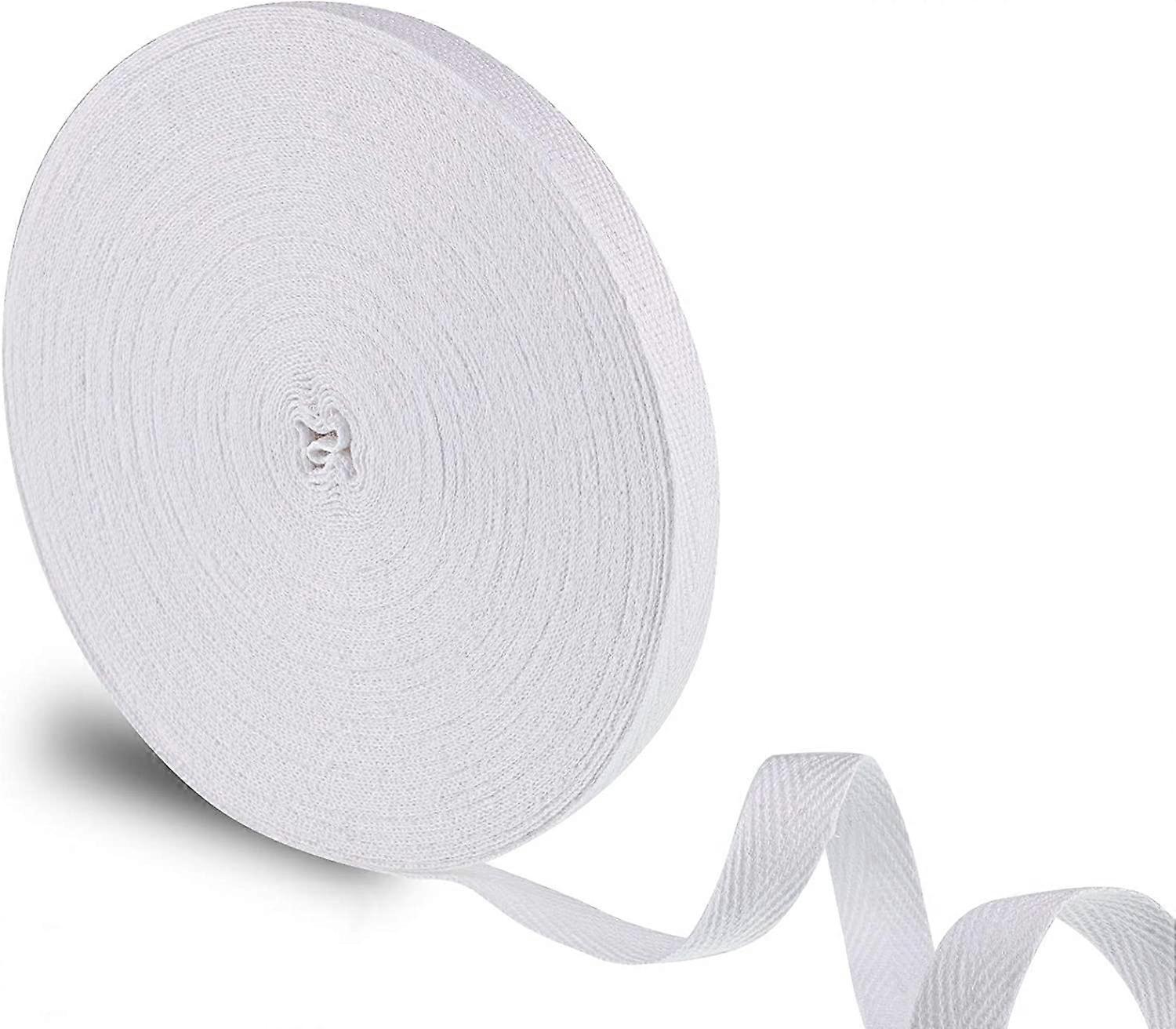 Keprová páska Měkká přírodní keprová páska Herringbone Webbing Tape Šicí keprová stuha pro DIY řemeslné výroby (bílá, 1/2 palce, 27 yardů)