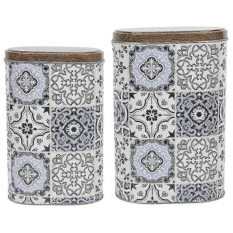 2pcs Chinese Style Storage Cans