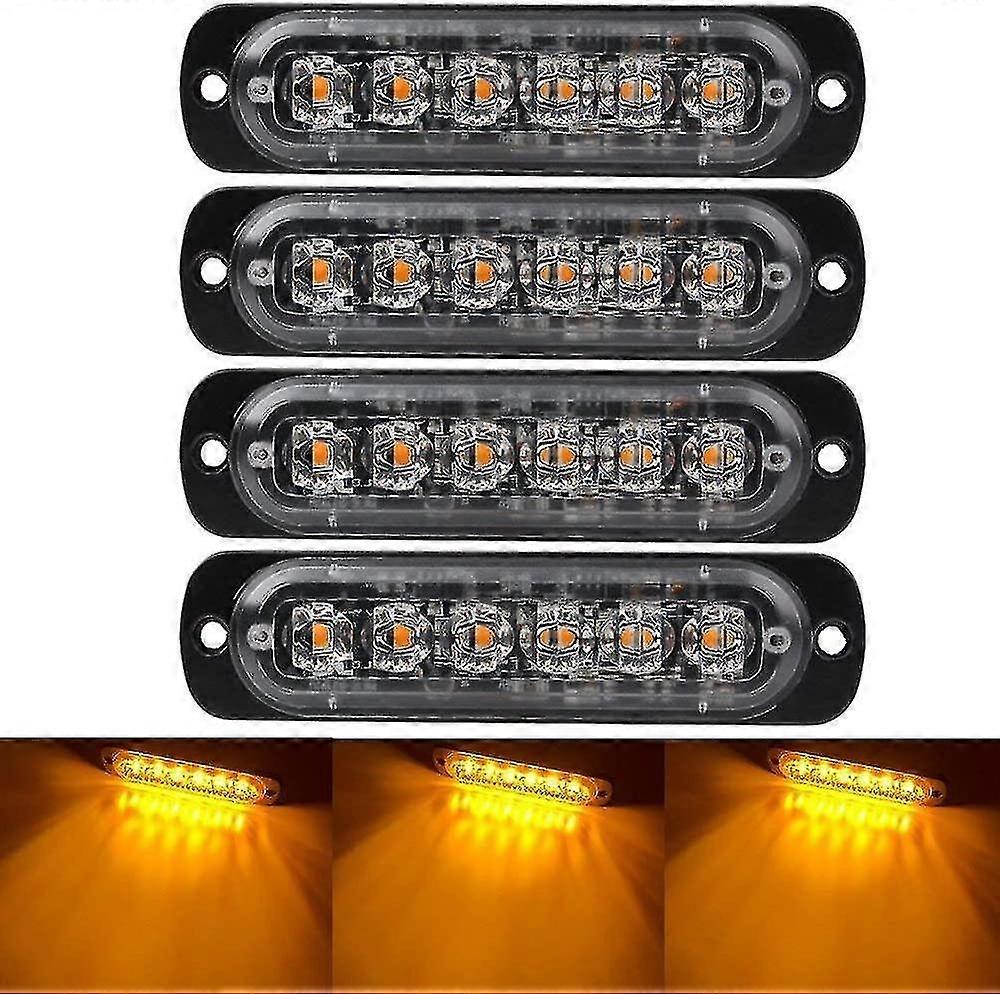 4 PCS Emergency Warning Lights for Vehicles Trucks Emergency Beacon Warning Hazard Flash Strobe Flas
